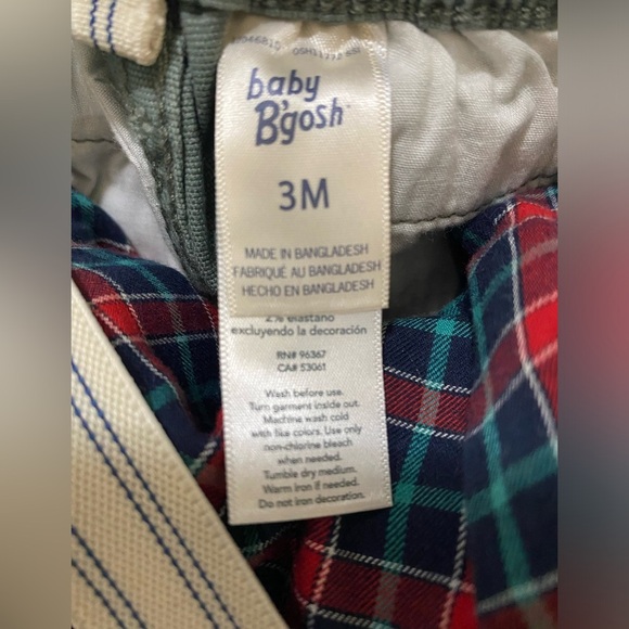 LIKE NEW🚨BABY BGOSH☁️ MATCHING SET 3M 🤎 overalls and shirt flannel - Picture 4 of 4